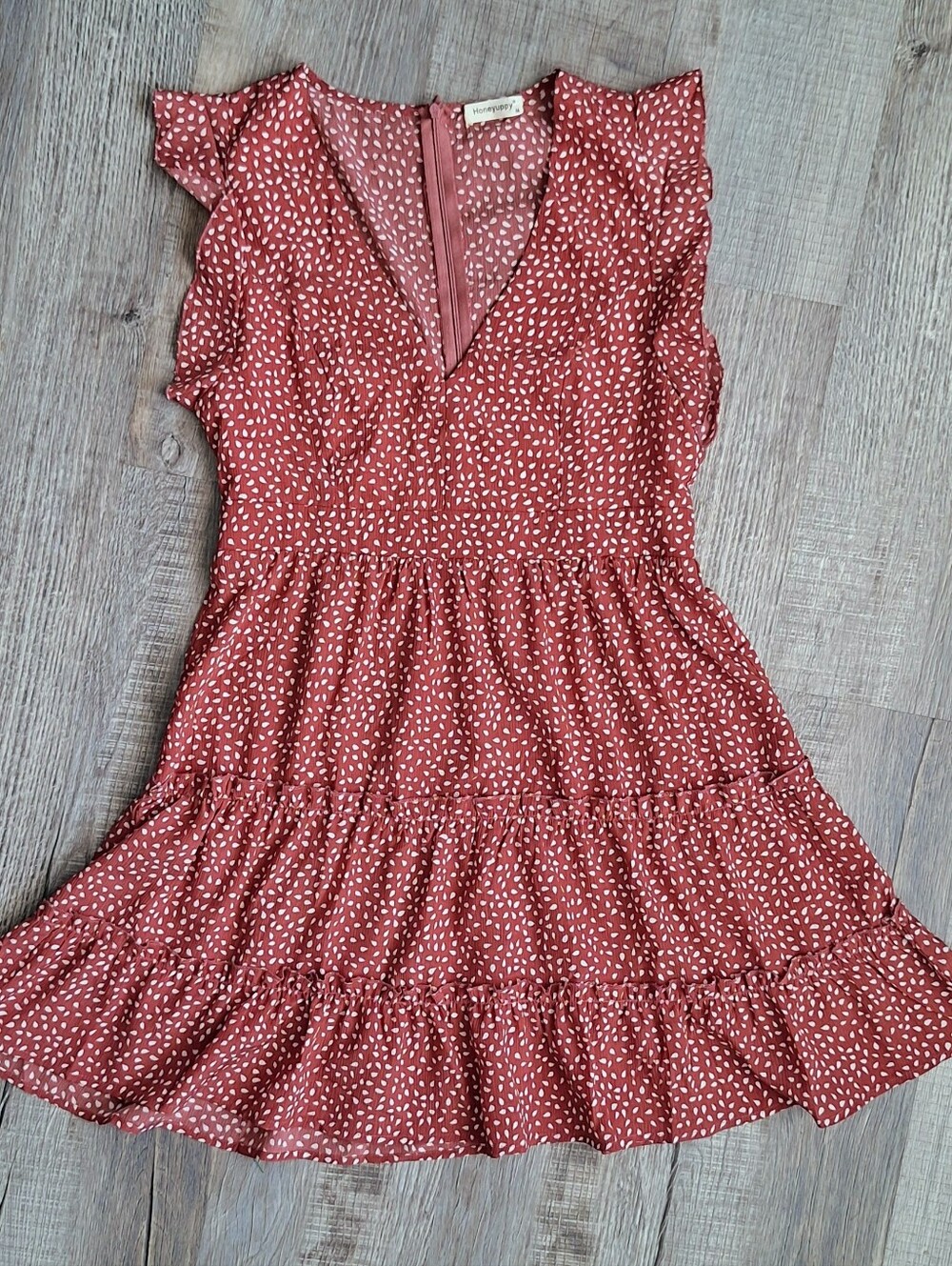 Honeyuppy Terra Cotta Tiered Babydoll Dress